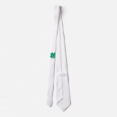 Lucky 4 Leaf Irish Clover white necktie Stropdas (Achterkant)