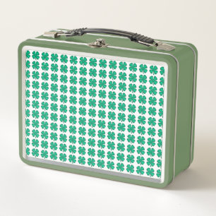 Lucky 4 Leaf Irish Clover wit n groen lunchbox