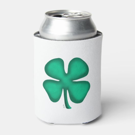 Lucky 4 Leaf Irish Clover witte koelbox Blikjeskoeler (Blikje Voorkant)