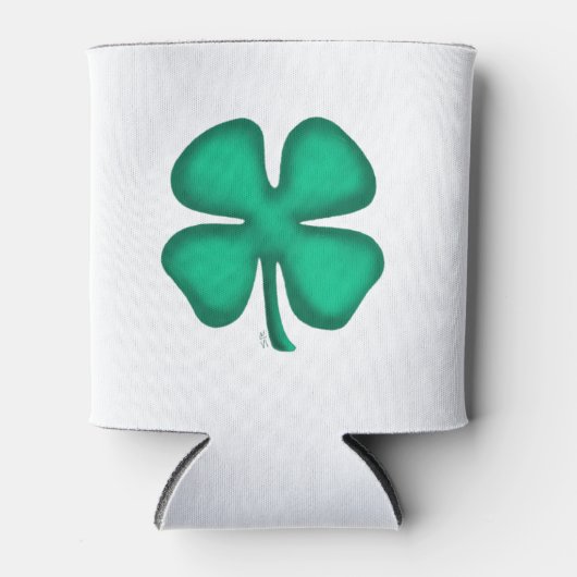 Lucky 4 Leaf Irish Clover witte koelbox Blikjeskoeler (Voorkant)