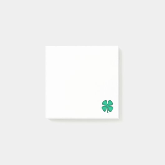 Lucky 4 Leaf Irish Clover witte notitie pads Post-it® Notes (Voorkant)