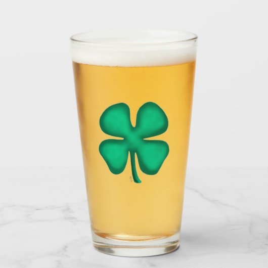 Lucky 4 Leaf Irlandais Clover Collins verre tumble (Devant (rempli))