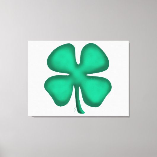 Lucky 4 Leaf Irlandais Clover imprimé en toile bla (Recto)