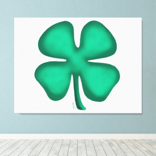 Lucky 4 Leaf Irlandais Clover imprimé en toile bla (Insitu (Plancher de Bois))
