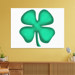 Lucky 4 Leaf Irlandais Clover imprimé en toile bla