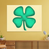 Lucky 4 Leaf Irlandais Clover tan impression toile (Insitu(Salon))
