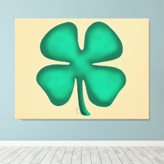 Lucky 4 Leaf Irlandais Clover tan impression toile (Insitu (Plancher de Bois))