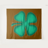 Lucky 4 Leaf Irlandais Clover tapisserie brun (Devant (Horizontal))