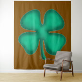 Lucky 4 Leaf Irlandais Clover tapisserie brun (En situation)