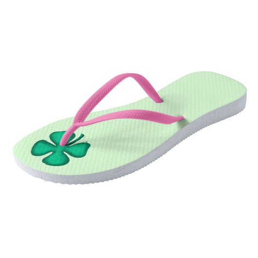 Lucky 4 Leaf Irlandais Clover tongs vert (Incliné)