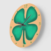 Lucky 4 Leaf Irlandais Clover tressé horloge mural (Angle)