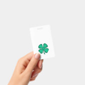 Lucky 4 Leaf Trèfle Irlandais badge blanc vertical (Manuel / portable)