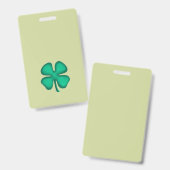 Lucky 4 Leaf Trèfle Irlandais badge vert vertical (Avant & arrière)