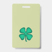 Lucky 4 Leaf Trèfle Irlandais badge vert vertical (Avant)