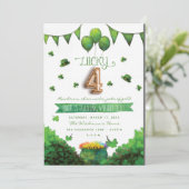 Lucky 4 Patrick's Day verjaardagsfeestje uitnodigi Kaart (Staand voorkant)