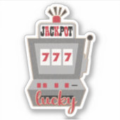 Lucky 777 Slot Machine Contour Sticker (Voorkant)