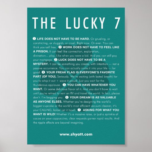Lucky 7 Manifesto - 5x7 poster (Voorkant)