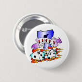 Lucky 7 w/Dice Ronde Button 5,7 Cm (Voorkant /achterkant)