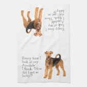 Lucky Airedale Theedoek (Verticaal)