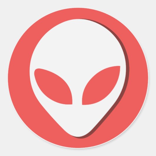 Lucky Alien (rood) Ronde Sticker (Voorkant)