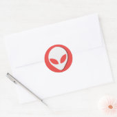 Lucky Alien (rood) Ronde Sticker (Envelop)