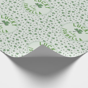 Lucky Baby Green en White St Patricks Day Cadeaupapier