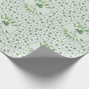 Lucky Baby Green en White St Patricks Day Cadeaupapier