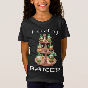 Lucky Baker Gnomen Cupcakes Design Ierse symbolen T-shirt