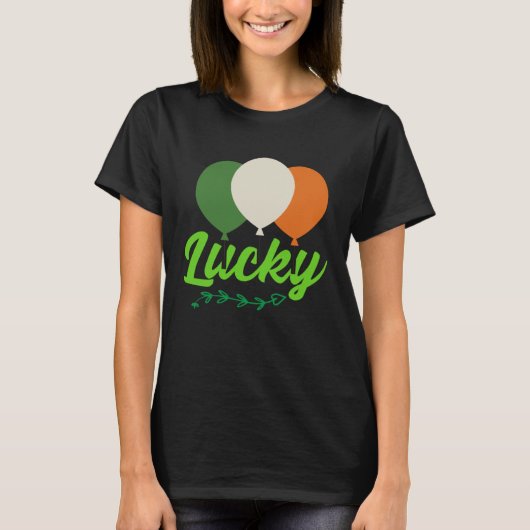 Lucky Balloons Irish Flag C Shamrock T-shirt (Voorkant)