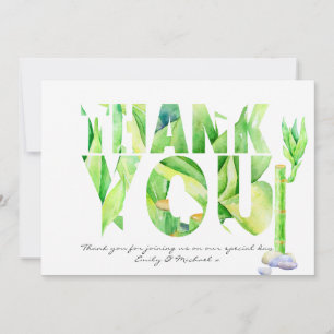 Lucky Bamboo DANK JE WEL Groen Aquarel Bedankkaart