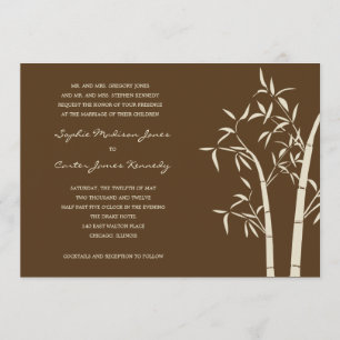 Lucky Bamboo Faire-part de mariage - Brown