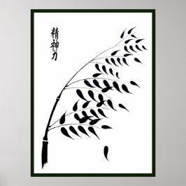 Lucky Bamboo print Japans Kanji Spiritueel Streng