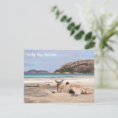 Lucky Bay Beach Kangaroo, Australië Briefkaart (Staand voorkant)