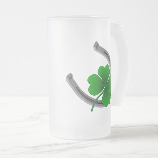 Lucky Beer Glass St. Patrick's Day Shamrock Mok (Voorkant rechts)
