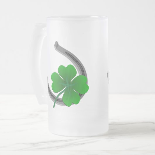 Lucky Beer Glass St. Patrick's Day Shamrock Mug (Devant gauche)