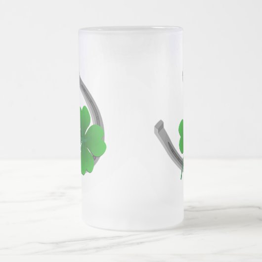 Lucky Beer Glass St. Patrick's Day Shamrock Mug (Centre)