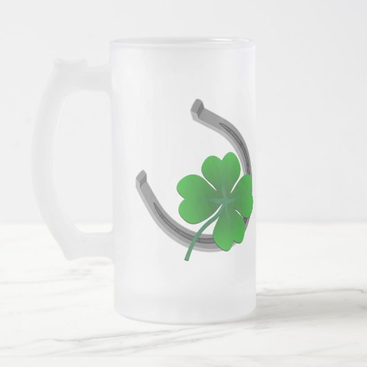Lucky Beer Glass St. Patrick's Day Shamrock Mug (Gauche)