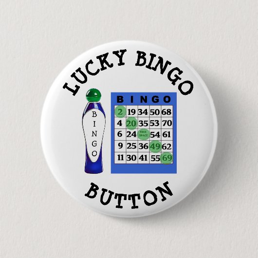 Lucky BINGO Button Blue Cards Button (Voorkant)