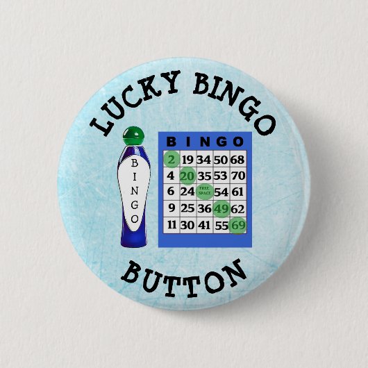 Lucky BINGO Button Blue Kaarten Button (Voorkant)
