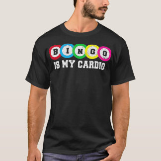 Lucky Bingo Game-spelers Citaat Cardio Exercy Jo T-shirt