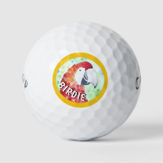 Lucky BIRDIE Parrot Golf Balls Golfballen (Voorkant)