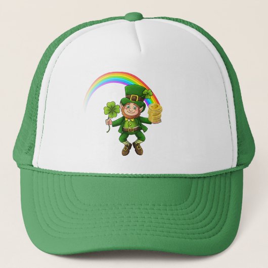 Lucky Bitcoin Rainbow Leprechaun Trucker Pet (Voorkant)