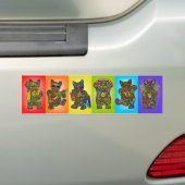 Lucky Black Cat Collectie Bumpersticker (Op auto)