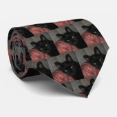 Lucky Black Cat Halloween Stropdas (Opgerold)