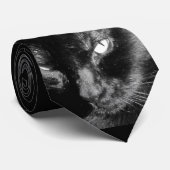 Lucky Black Cat kijkt naar je Stropdas (Opgerold)