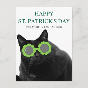 Lucky Black Cat Klaver St. Patrick's Day Feestdagenkaart