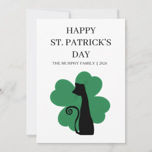 Lucky Black Cat Shamrock Foto St. Patrick's Day H Feestdagenkaart