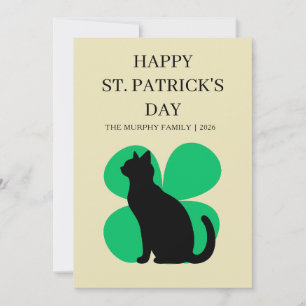 Lucky Black Cat Shamrock Foto St. Patrick's Day H Feestdagenkaart