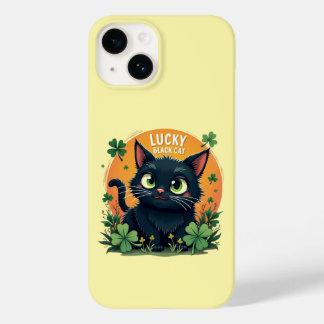 Lucky Black Cat: St. Patrick's Day Klaver & Coins Case-Mate iPhone 14 Hoesje