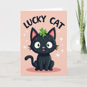 Lucky Black Cat Star Card Kaart